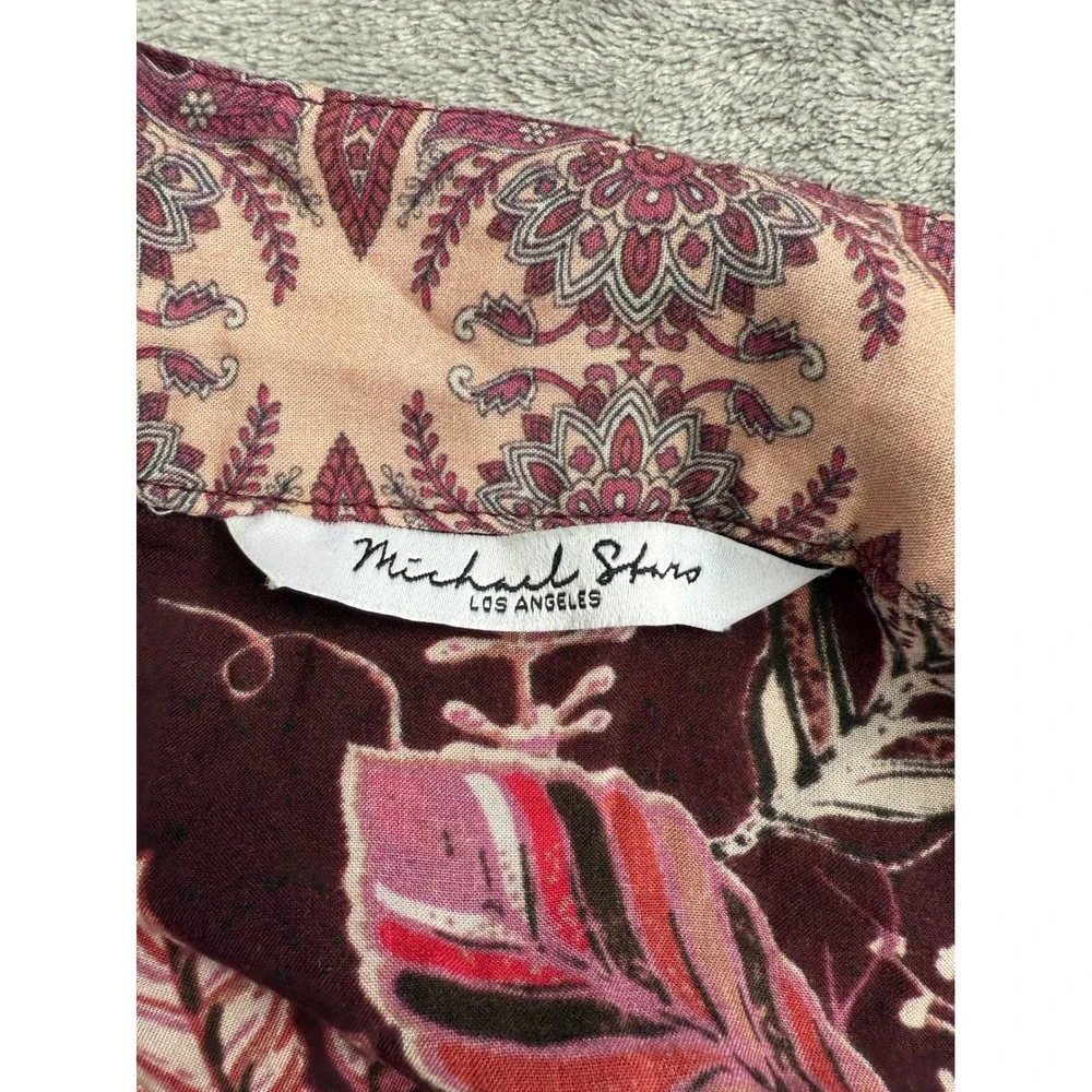 Michael Stars boho print cardigan open front flowy top